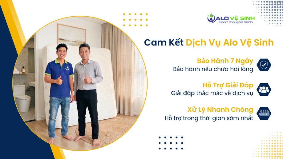 Cam kết dịch vụ vệ sinh nệm Quận 12 tại nhà khách hàng