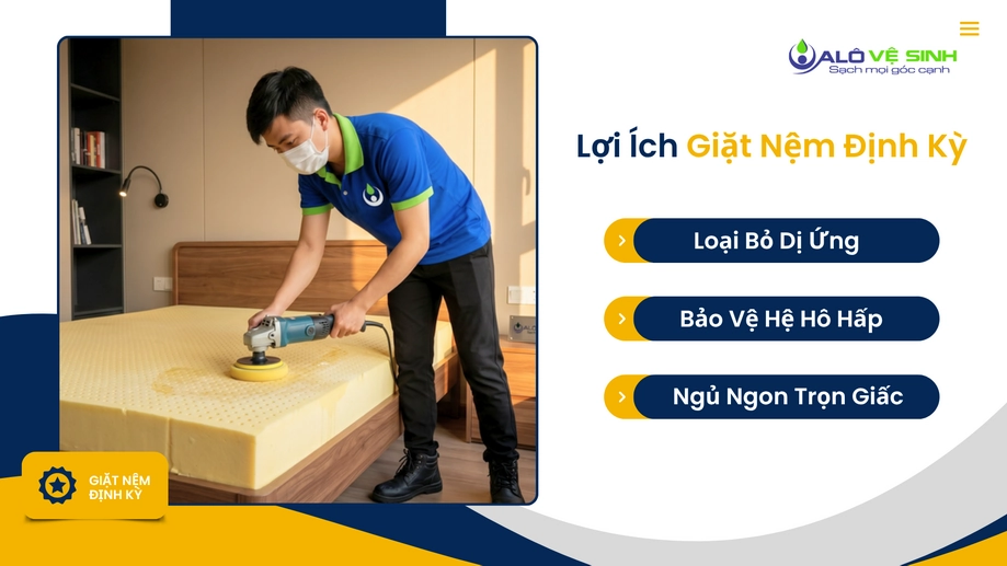 Bé ngủ ngon giấc khi vệ sinh nệm Tân Bình loại bỏ mạt bụi