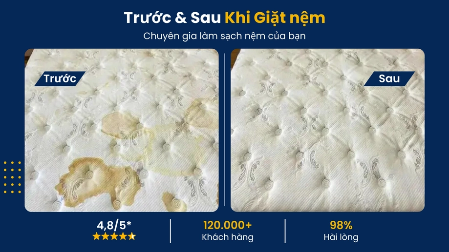 Công nghệ vệ sinh nệm tại nhà hút sạch mọi mảng bám thức ăn