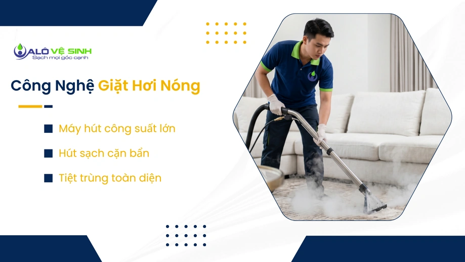 Phun hút hơi nước nóng tiệt trùng vệ sinh thảm Quận 1