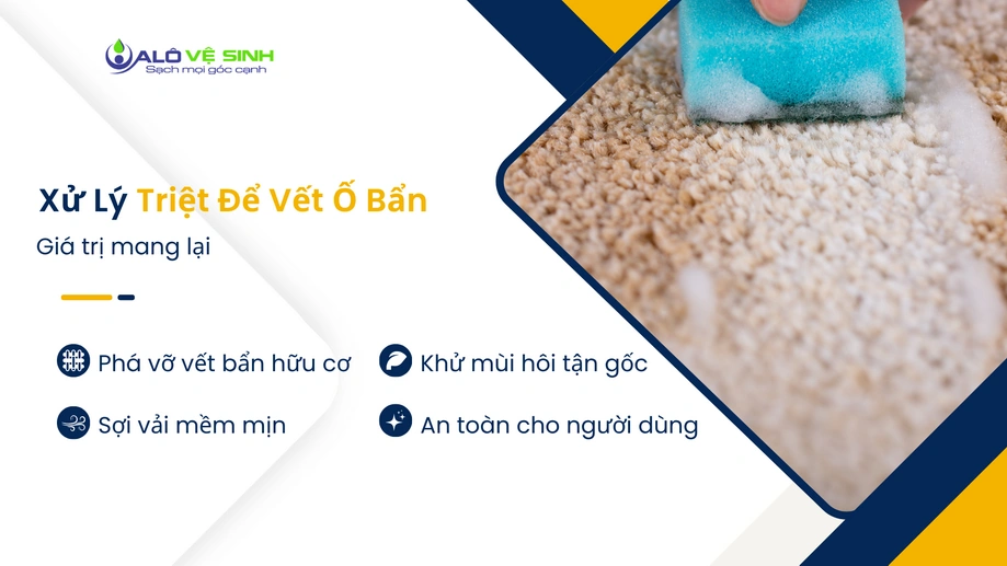 Trước và sau khi vệ sinh thảm Quận 1 xử lý vết ố