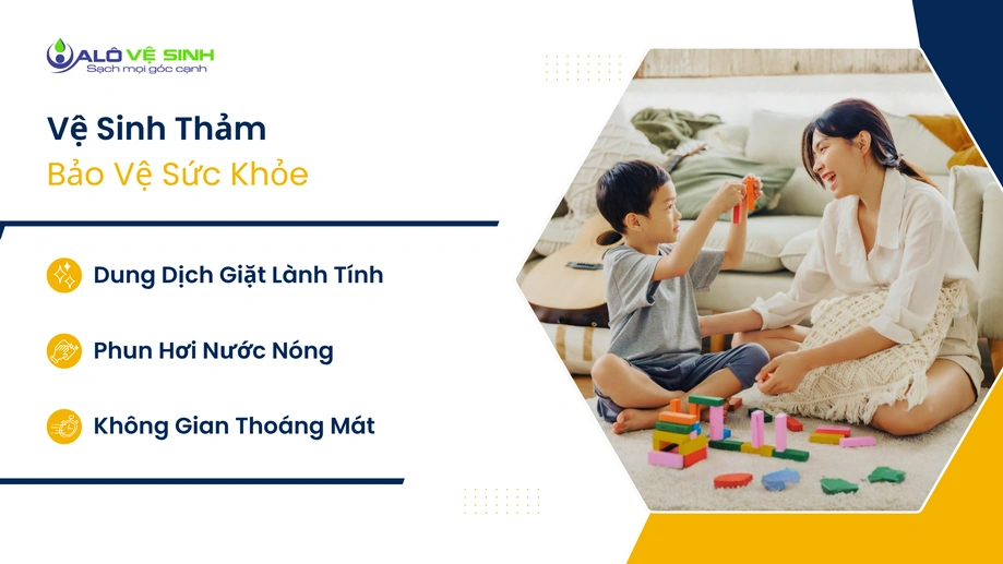 Vệ sinh thảm Quận 6 bằng dung dịch lành tính an toàn cho bé và thú cưng