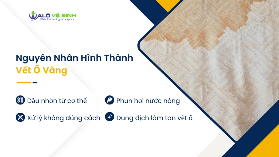 Vết ố vàng khi giặt nệm Quận 4 sai cách