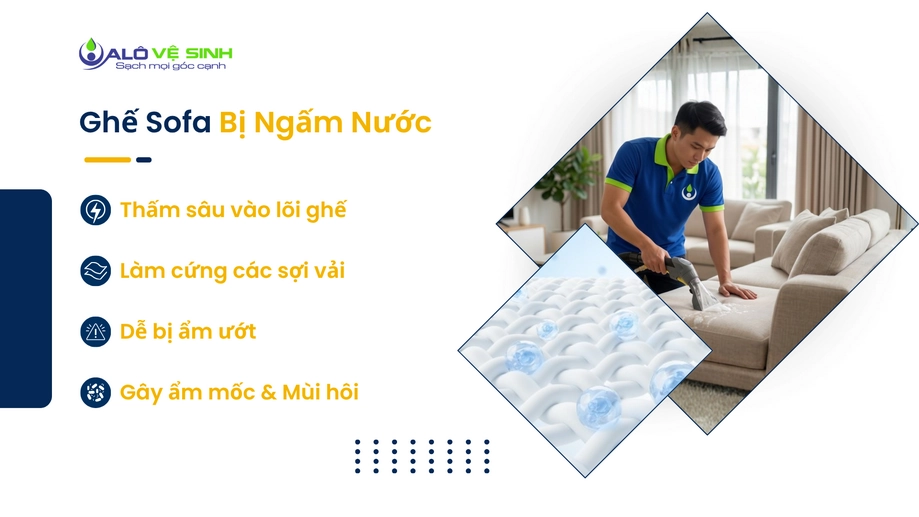 Giặt ghế sofa vải Quận 8 vết cà phê loang lổ